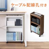 ベッドサイドテーブル キャスター付き 寝室 ナイトテーブル スリム 隙間収納 おしゃれ 幅17cm 高さ63cm  デスク下 木製 PCワゴン EEX-WG06