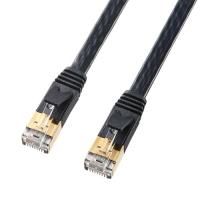 LANケーブル 3m Cat7 カテゴリ7 フラット ブラック KB-FL7-03BKN サンワサプライ | イーサプライ ヤフー店