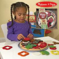 Melissa &amp; Doug メリッサ＆ダグ フェルトピザセット おままごと ~ ３歳、4歳のお誕生日やクリスマスプレゼント。 | 木のおもちゃ ユーロバス