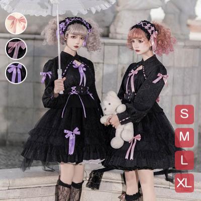 ゴスロリ ワンピース 黒 ピンク（コスプレ用コスチューム）｜コスプレ