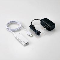 ELECOM エレコム製 USB2.0ハブ 4ポート U2H-AN4SWH ホワイト [管理:1000026398] | エクセラープラス
