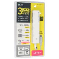ミヨシ USB PD充電対応 USB2.0ハブ USH-CA20P/WH ホワイト [管理:1000027645] | エクセラープラス