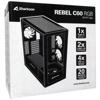 SHARKOON ミドルタワーPCケース REBEL C60 RGB WT ホワイト [管理:1000028283] | エクセラープラス