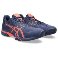 asics アシックス 23.0cm テニス シューズ PRESTIGELYTE 4 OC(オムニ・クレー) 1043A013 ピーコート/フラッシュコーラル [管理:1400001453] | エクセラープラス