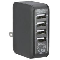 ACアダプター USB電源タップ 4ポート ブラック_MAV-AU48-K 01-3746 オーム電機 | エクサイト・セキュリティ Yahoo!店