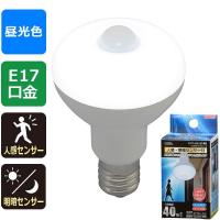 LED電球 レフランプ形 E17 40形相当 人感・明暗センサー付 昼光色_LDR4D-W/S-E17 9 06-3414 オーム電機 | エクサイト・セキュリティ Yahoo!店