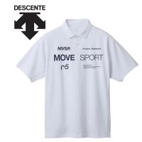 メール便送料無料 デサント DESCENTE ムーブスポーツ MOVESPORT MVSP SUNSCREEN ミニ鹿の子 オーセンティックロゴ ポロシャツ 半袖 メンズ DMMXJA71-WH | イーゾーン スポーツ