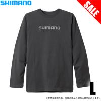 【目玉商品】シマノ コットンロゴロングスリーブ SH-011V チャコール L (ロングTシャツ) フィッシングウェア/釣り服 /(5) | つり具のマルニシYahoo!店