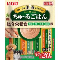 いなば 犬用ちゅ〜るごはん 総合栄養食（関節・骨・お腹・皮膚の健康に配慮）とりささみバラエティ 14g×20本（12603075） | ペットファミリー アニマルボンズ