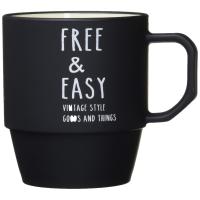 正和 FREE&amp;EASY スタッキングカップ ブラック 43-76457-2 360ml | Fantasy Shop