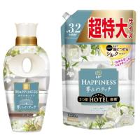 【セット品 おまけ付き】レノアハピネス 夢ふわタッチ 柔軟剤 ホワイトティー 本体 450ml +詰め替え 超特大 1220ml おまけ ポケットティッシュ付き | FateFloria