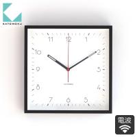 加藤木工 カトモク KATOMOKU Square Clock 3 ブラック ヒノキ 電波時計 壁掛け スイープムーブメント KM-114BLRC