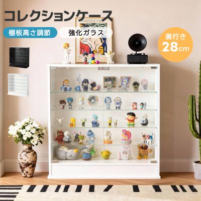 超人気！ガラスケース コレクションケース コンパクト 強化ガラス棚 ホワイト 超人気！ガラスケース コレクションケース コンパクト 強化ガラス棚