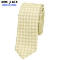 コムサメン ネクタイ COMME CA MEN 60%OFF メンズ ブランド ラッピング無料 日本製 市松柄 シルク ナロータイ ベージュ 221223 送料無料 | フラワー