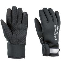 手袋 スマホ 手袋 防風 携帯対応 UX-1190 防風ウエットスーツ生地グローブ (ブラック) S (CAG) (Q41CD) | フィールドボス