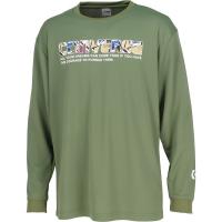 ロンT メンズ バスケTシャツ ロングTシャツ メンズ プリントロングスリーブシャツ カーキ (CON) (Q41CD) | フィールドボス