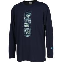 ロンT メンズ バスケTシャツ ロングTシャツ メンズ プリントロングスリーブシャツ ネイビー (CON) (Q41CD) | フィールドボス