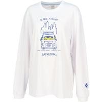 ロンT レディース ロングTシャツ バスケTシャツ ガールズロングスリーブシャツ ホワイト (CON) (Q41CD) | フィールドボス