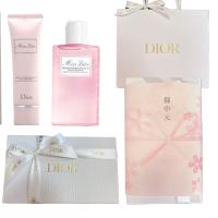 御中元 残暑見舞い DIOR ディオール ミス ディオール ハンド クリーム  ハンドジェルセット  白リボン正規店白boxラッピング 済み 袋大サイズ 御中元熨斗 桜柄 | LALLURE