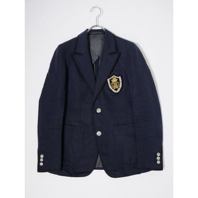 新品 ナノユニバース 紺ブレ ジャッケット エンブレム刺繍 未使用級 ナノユニバース 紺ブレ ジャッケット エンブレム刺繍 ダブル