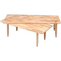 不二貿易(Fujiboeki) ローテーブル センターテーブル 伸縮式 幅120*奥行43*55*高さ36.5cm ナチュラル 天然木 スライド 角が丸い ツイン Natural Signature 37002 | ファイナンスイノベーション