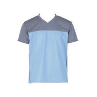 アズワン(AS ONE) 入浴介護Tシャツ(男女兼用) ブルー L 403340-10 1枚 | ファーストWORKヤフー店