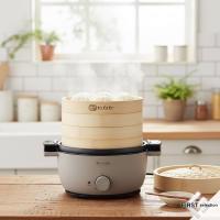 電気せいろ蒸し器 むしざんまい AMZ-450GY(1台) | 蒸し器 電気せいろ 蒸し料理 スチームクッカー 自宅 料理 調理器具 簡単調理 タイマー 竹製 蒸し鍋 中華料理 | ファーストWORKヤフー店