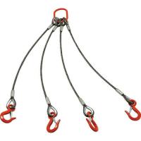 ■TRUSCO 4本吊りアルミロックスリング フック付き 6mmX1.5m TWEL4P6S1.5(1606399) | ファーストWORKヤフー店