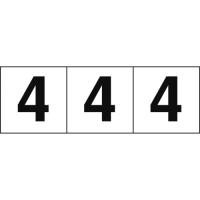 ■TRUSCO 数字ステッカー 30×30 「4」 白地/黒文字 3枚入 TSN304(4388208) | ファーストWORKヤフー店