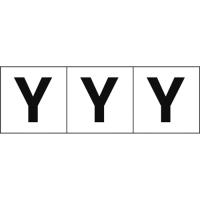 ■TRUSCO アルファベットステッカー 50×50 「Y」 白地/黒文字 3枚入 TSN50Y(4389603) | ファーストWORKヤフー店
