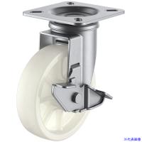 ■ユーエイ プレート式 自在 ステンレスキャスター ナイロン 車輪径130mm ストッパー付き Jタイプ SUS-J-S型 取付寸法82×82(75×75) SUSNJ130S(4405633) | ファーストWORKヤフー店