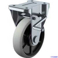 ■ユーエイ プレート式 固定 キャスター ウレタン 車輪径100mm ストッパー付き Jタイプ KB(R)型 取付寸法80×45 GUKB100R(8092981) | ファーストWORKヤフー店