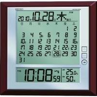 ■SEIKO 液晶マンスリーカレンダー機能付き電波掛置兼用時計 茶メタリック塗装 SQ421B(8132948) | ファーストWORKヤフー店