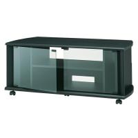 ハヤミ工産(TIMEZ) テレビ台 TV-BS100H 32〜43V型対応 1000mm幅 ブラック木目 透明強化ガラス キャスター付 [時間指定不可] | ファーストヤフー店