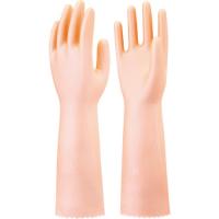 ■ショーワ 塩化ビニール手袋 ナイスハンドさらっとタッチセミロング パールオレンジ Mサイズ NHDSSLMO(1158565) | ファーストヤフー店