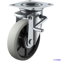 ■ユーエイ プレート式 自在 キャスター ウレタン 車輪径150mm ストッパー付き PMタイプ PMS-LB(R)型 取付寸法94×94(87×87) PMS150GUBLBR(4405196) | ファーストヤフー店