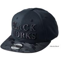 がまかつ フラットブリムキャップ (BLACK WORKS) GM-9895 ブラック×ブラック Lサイズ / 帽子 / gamakatsu | フィッシング釣人館 Yahoo!店