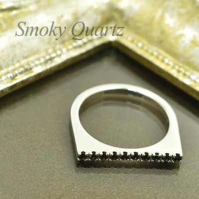 リング、指輪（石素材：スモーキークォーツ）｜レディースアクセサリー