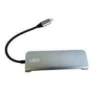 Type-Cハブ 8 in 1 ドッキングステーション Lazos ラゾス USB-C PD2.0 96W / USB2.0-C / USB3.0-A x3 / SD / microSD / 4K HDMI シルバー L-CH8 ◆メ | 風見鶏