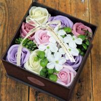 ソープフラワー 母の日 花 プレゼント 花の入浴剤 バスフレグランス アンティークボックス バロック 誕生日 お祝い