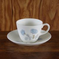 ウェッジウッド アイスローズ コーヒーカップ ソーサー  ブルー 薔薇花柄 #180529-2 