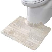 サンコー ずれない トイレマット 拭ける 床汚れ防止 ショート ホワイト ウッド 55×43cm おくだけ吸着 日本製 KV-16 | FREE-Store
