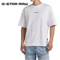 ジースター ロウ リラックスフィット ボクシーTシャツ 半袖 G-STAR RAW D24780-C336-110  ホワイト メンズ CENTER CHEST BOXY T-SHIRT | Friends Yahoo店