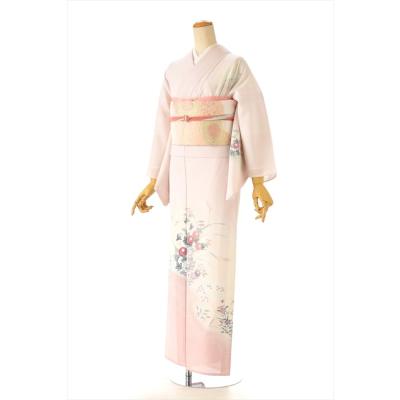 D395 夏着物　訪問着　稲穂　縦縞　絽　正絹　極美品 D395 夏着物 訪問着 稲穂 縦縞 絽 正絹 極美品