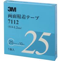 ３Ｍ　両面粘着テープ　７１１２　２５ｍｍＸ１０ｍ　厚さ１．２ｍｍ　灰色　１巻入り　　7112 25 AAD　475-3607 | Fukudakk.Net