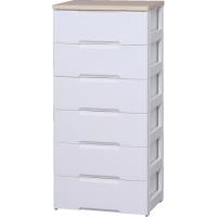 ＩＲＩＳ　２５０１３２　ウッドトップチェスト　６段　ホワイト／ペアー　　HG-556-WH　855-7618 | Fukudakk.Net