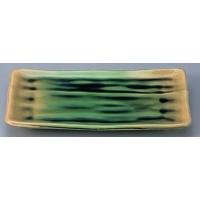 食器皿 セラミーター 7寸荒彫焼物皿 グリーン流し 樹脂製食器 食洗機対応 f7-581-7 | 料理道具のフクジネット