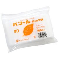 パコール チャック付 ポリ袋 規格袋 120x85mm 100枚入 8D | 袋の王国