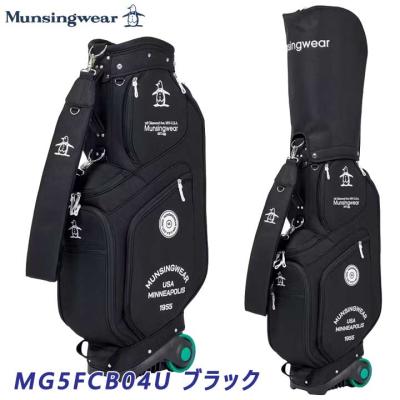 Munsingwear ゴルフキャディバッグ 黒 Munsingwear MUNSINGWEAR マンシングウェア ゴルフ キャディ