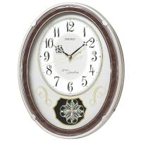 セイコー クロック 掛け時計 メロディ時計 電波 アナログ からくり トリプルセレクション メロディ 飾り振り子 クリスマス ソング他 薄金色 パール A | FULLCOUNT